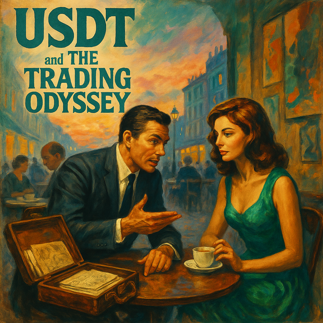 Vintage movie poster for "USDT and The Trading Odyssey" showcasing a thrilling trading competition on Cube Exchange. Vintage movie poster for "USDT and The Trading Odyssey" showcasing a thrilling trading competition on Cube Exchange.