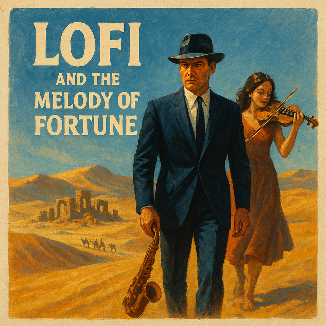 Vintage movie poster for "LOFI and The Melody of Fortune" trading competition on Cube Exchange, showcasing adventure and jazz sophistication. Vintage movie poster for "LOFI and The Melody of Fortune" trading competition on Cube Exchange, showcasing adventure and jazz sophistication.