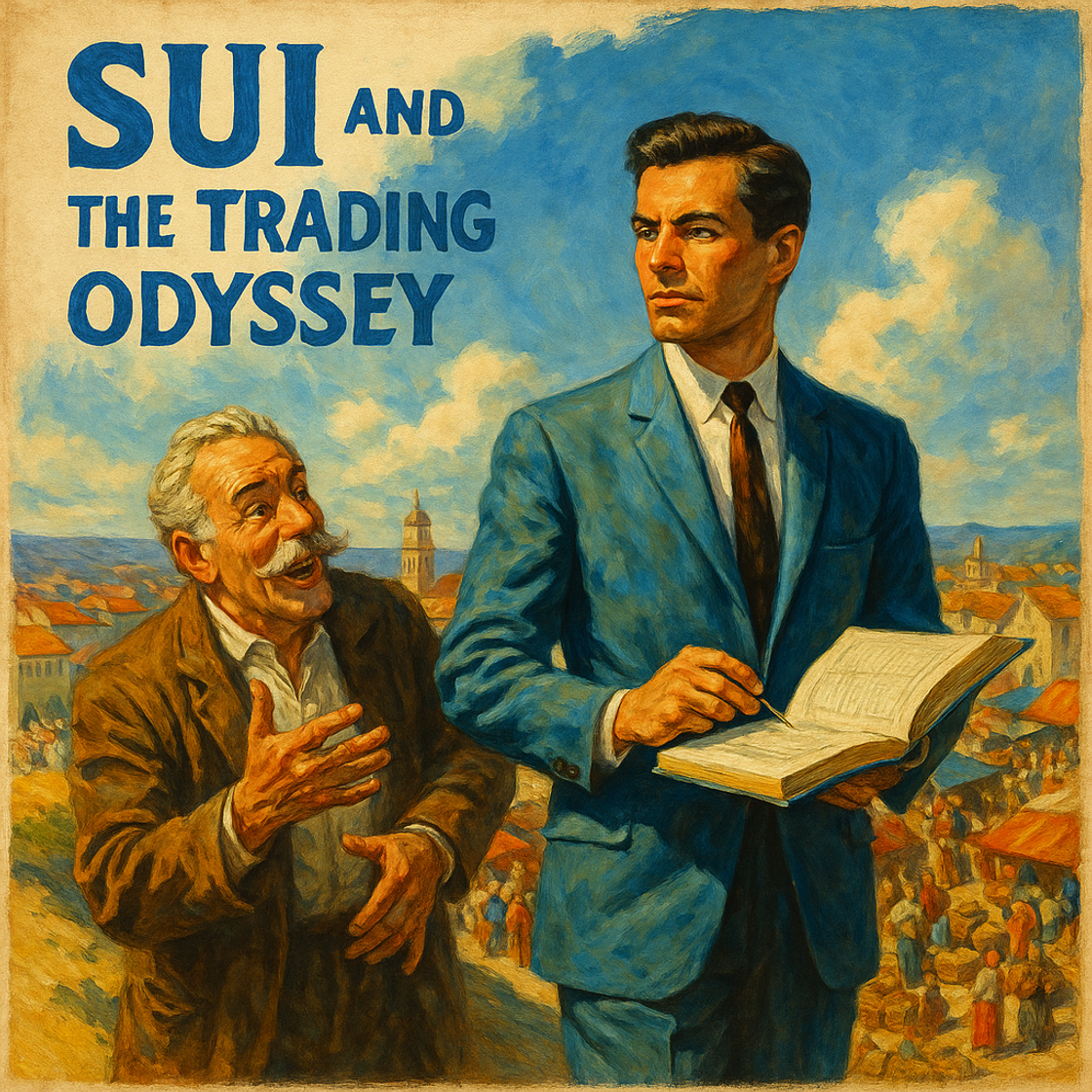 Vintage movie poster for "SUI and the Trading Odyssey" showcasing a thrilling SUI trading competition on Cube Exchange. Vintage movie poster for "SUI and the Trading Odyssey" showcasing a thrilling SUI trading competition on Cube Exchange.