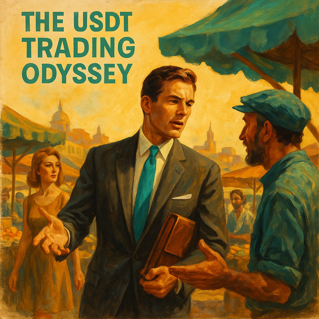 Vintage movie poster for "The USDT Trading Odyssey" showcasing a thrilling trading competition on Cube Exchange. Vintage movie poster for "The USDT Trading Odyssey" showcasing a thrilling trading competition on Cube Exchange.