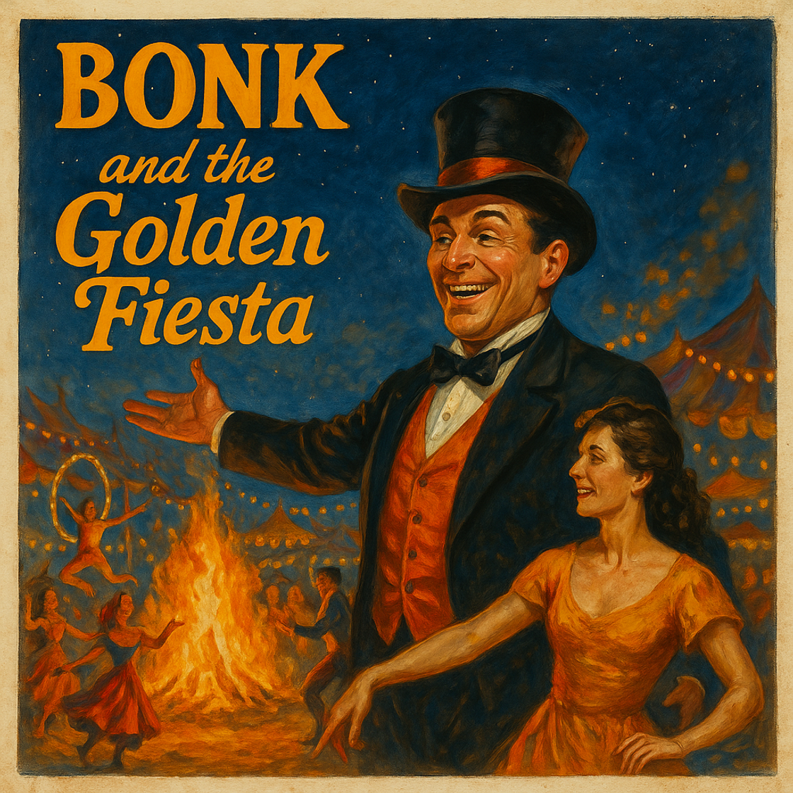 Vintage movie poster for "BONK and the Golden Fiesta" showcasing a joyful treasure hunt, promoting BONK trading competition on Cube Exchange. Vintage movie poster for "BONK and the Golden Fiesta" showcasing a joyful treasure hunt, promoting BONK trading competition on Cube Exchange.