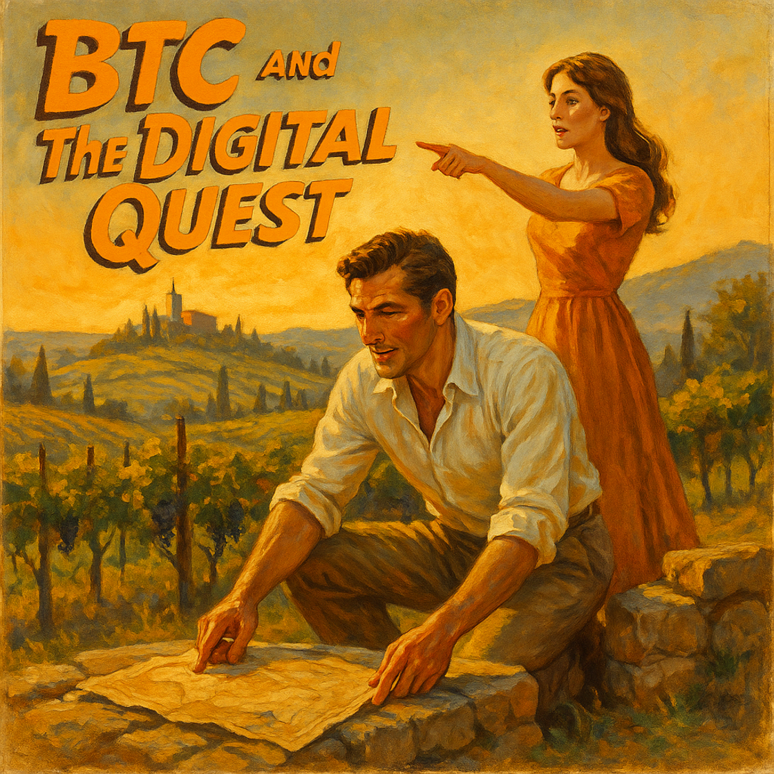 BTC trading competition on Cube Exchange, vintage movie poster style, thrilling anticipation in high-stakes trading atmosphere. BTC trading competition on Cube Exchange, vintage movie poster style, thrilling anticipation in high-stakes trading atmosphere.