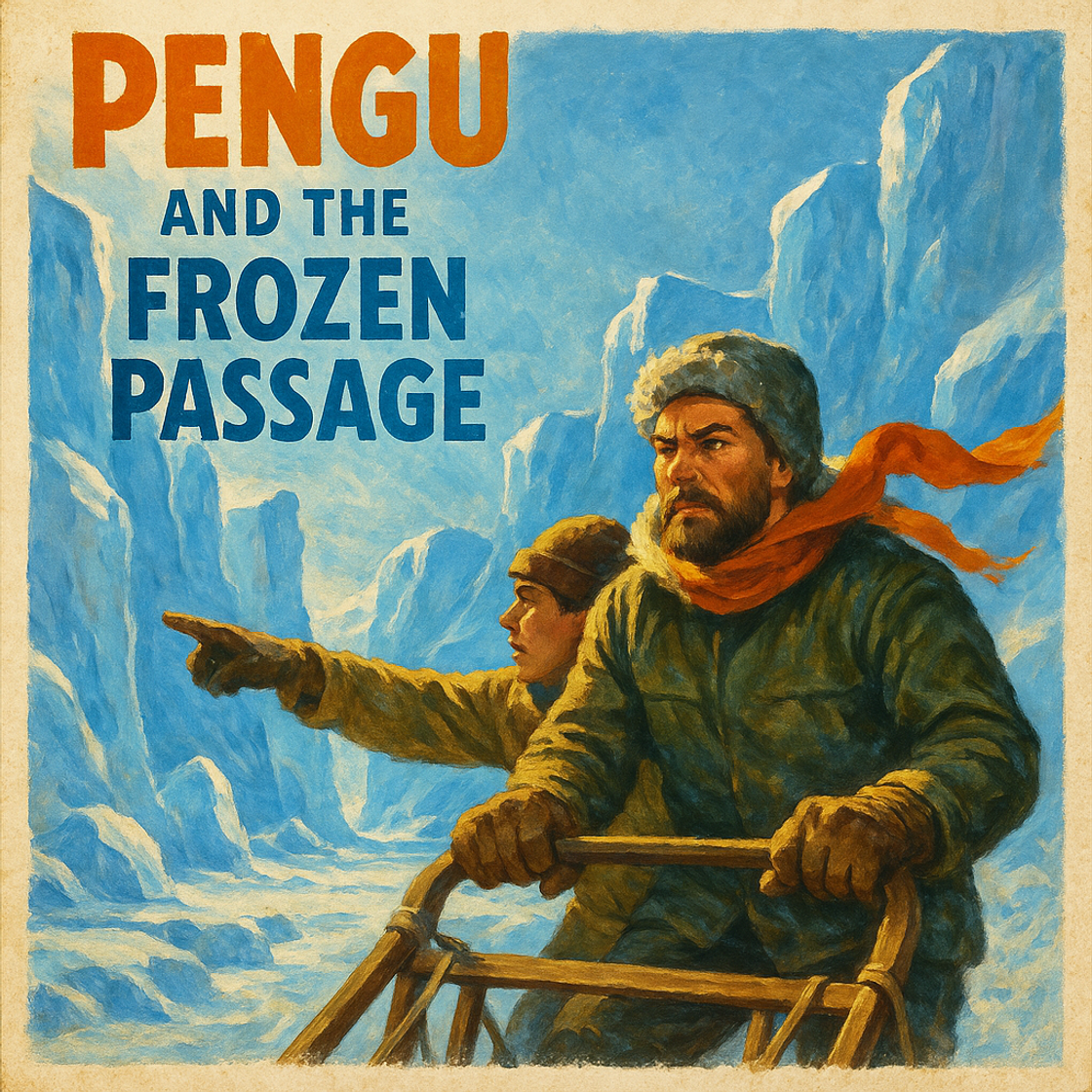 Vintage movie poster for "PENGU and The Frozen Passage" showcasing PENGU trading competition on Cube Exchange, evoking thrilling arctic adventure. Vintage movie poster for "PENGU and The Frozen Passage" showcasing PENGU trading competition on Cube Exchange, evoking thrilling arctic adventure.