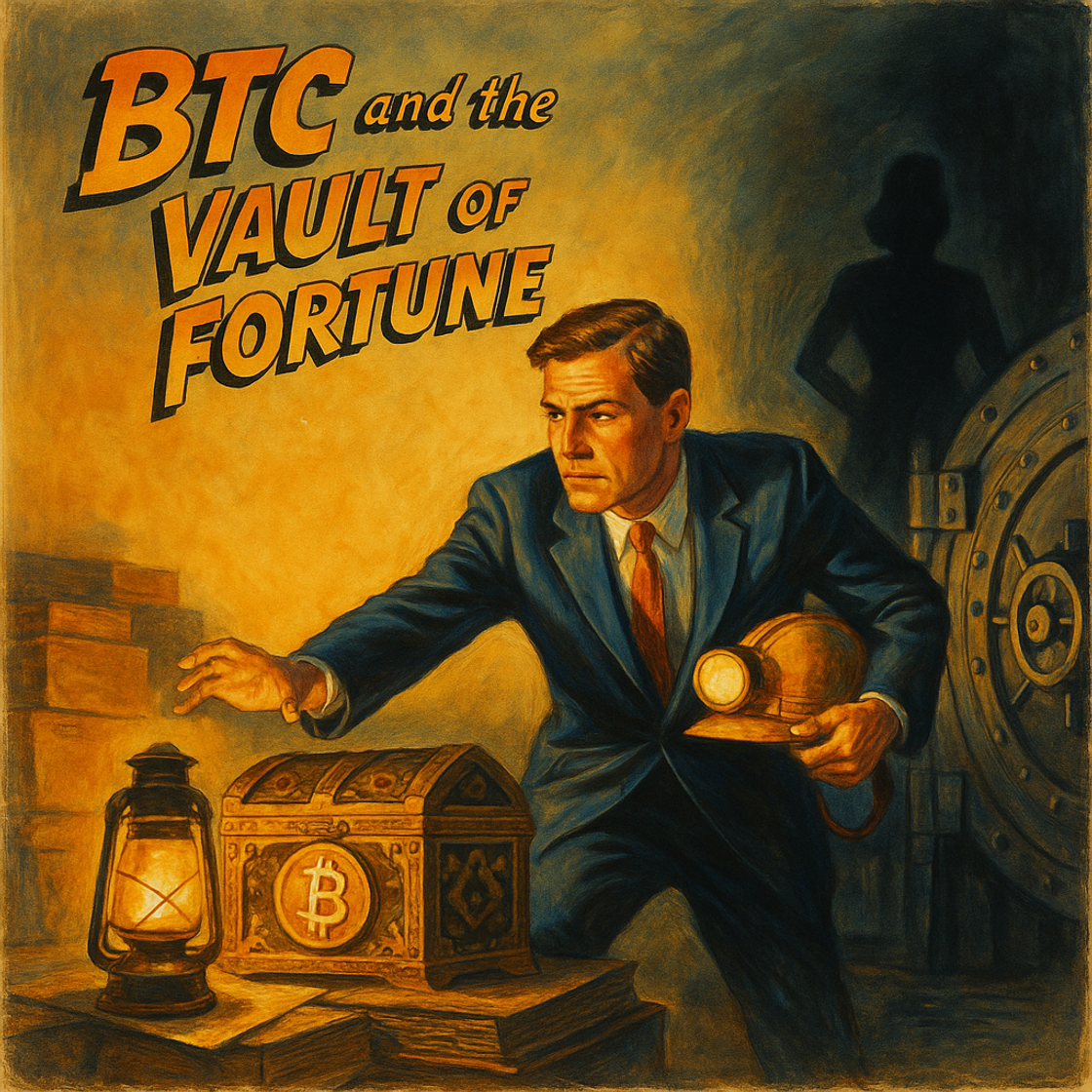 BTC trading competition on Cube Exchange, vintage treasure hunt poster style, electrifying race against time, allure, and intellect. BTC trading competition on Cube Exchange, vintage treasure hunt poster style, electrifying race against time, allure, and intellect.