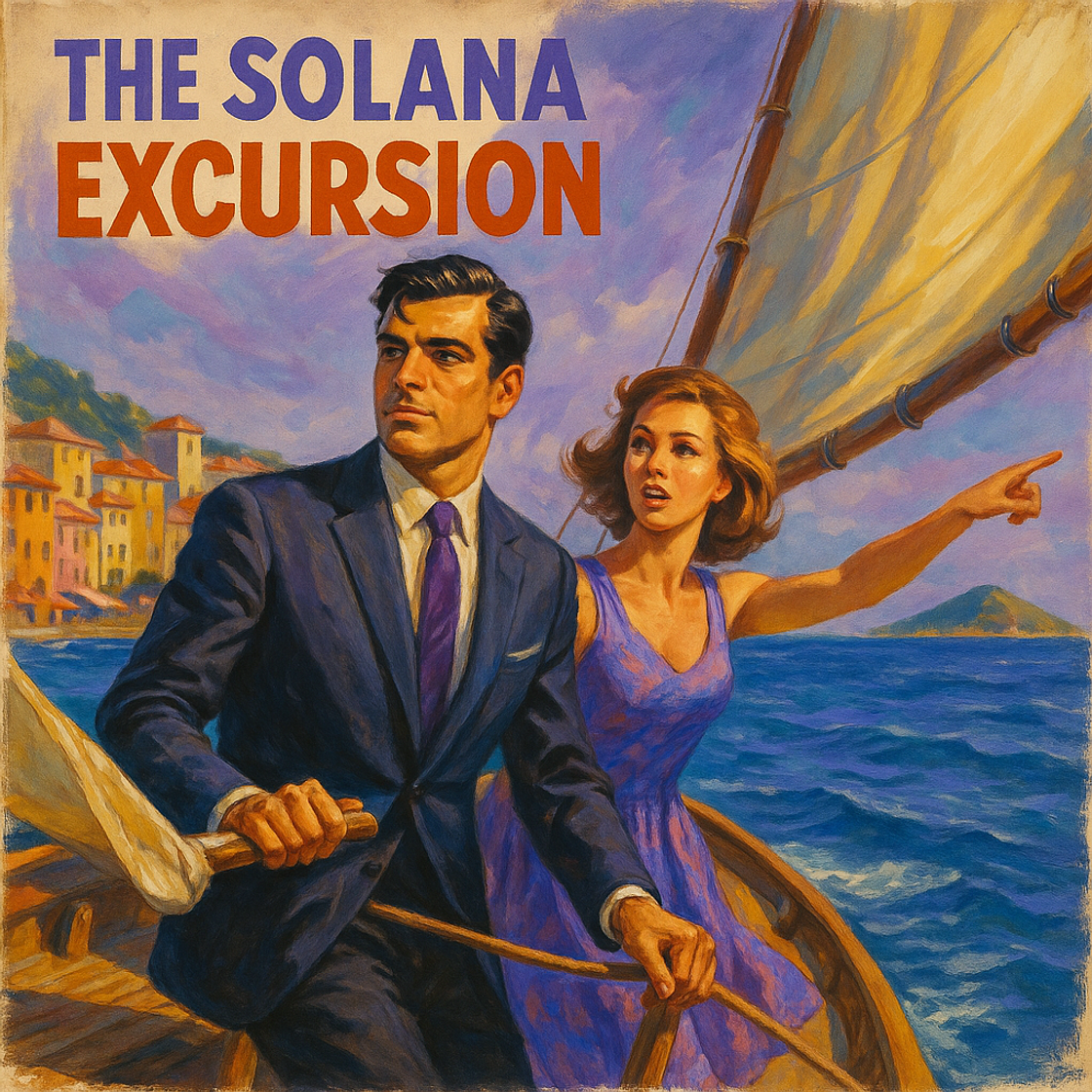 Vintage movie poster for "The SOLANA Excursion" showcasing a trading competition on Cube Exchange, embodying triumph in crypto trading. Vintage movie poster for "The SOLANA Excursion" showcasing a trading competition on Cube Exchange, embodying triumph in crypto trading.
