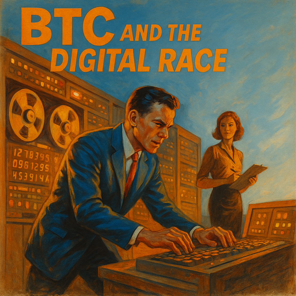 BTC trading competition on Cube Exchange, vintage racing film poster style, showcasing thrilling digital competition and innovation. BTC trading competition on Cube Exchange, vintage racing film poster style, showcasing thrilling digital competition and innovation.