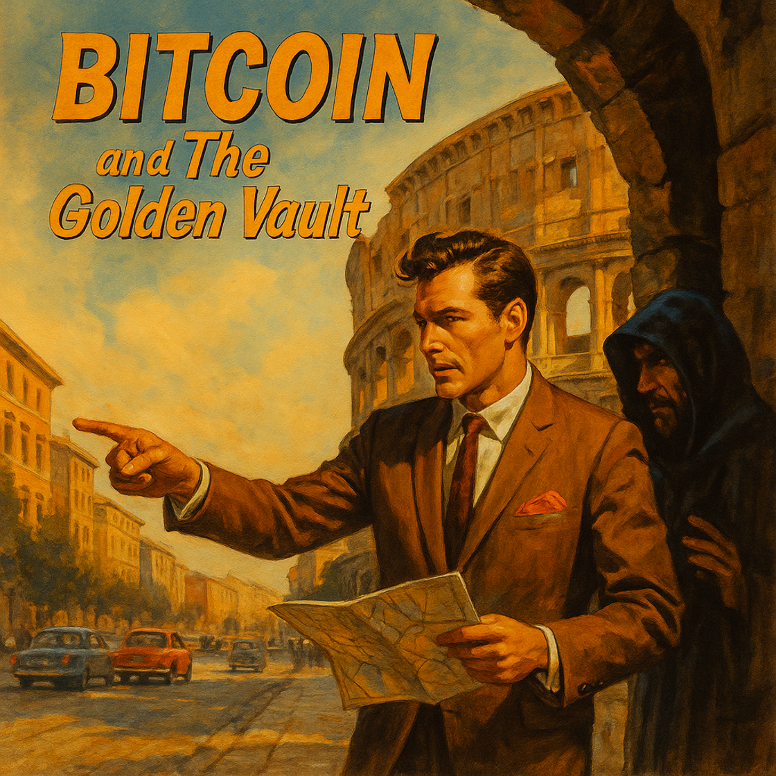 Vintage movie poster for "BITCOIN and The Golden Vault" trading competition on Cube Exchange, showcasing a thrilling treasure hunt theme. Vintage movie poster for "BITCOIN and The Golden Vault" trading competition on Cube Exchange, showcasing a thrilling treasure hunt theme.