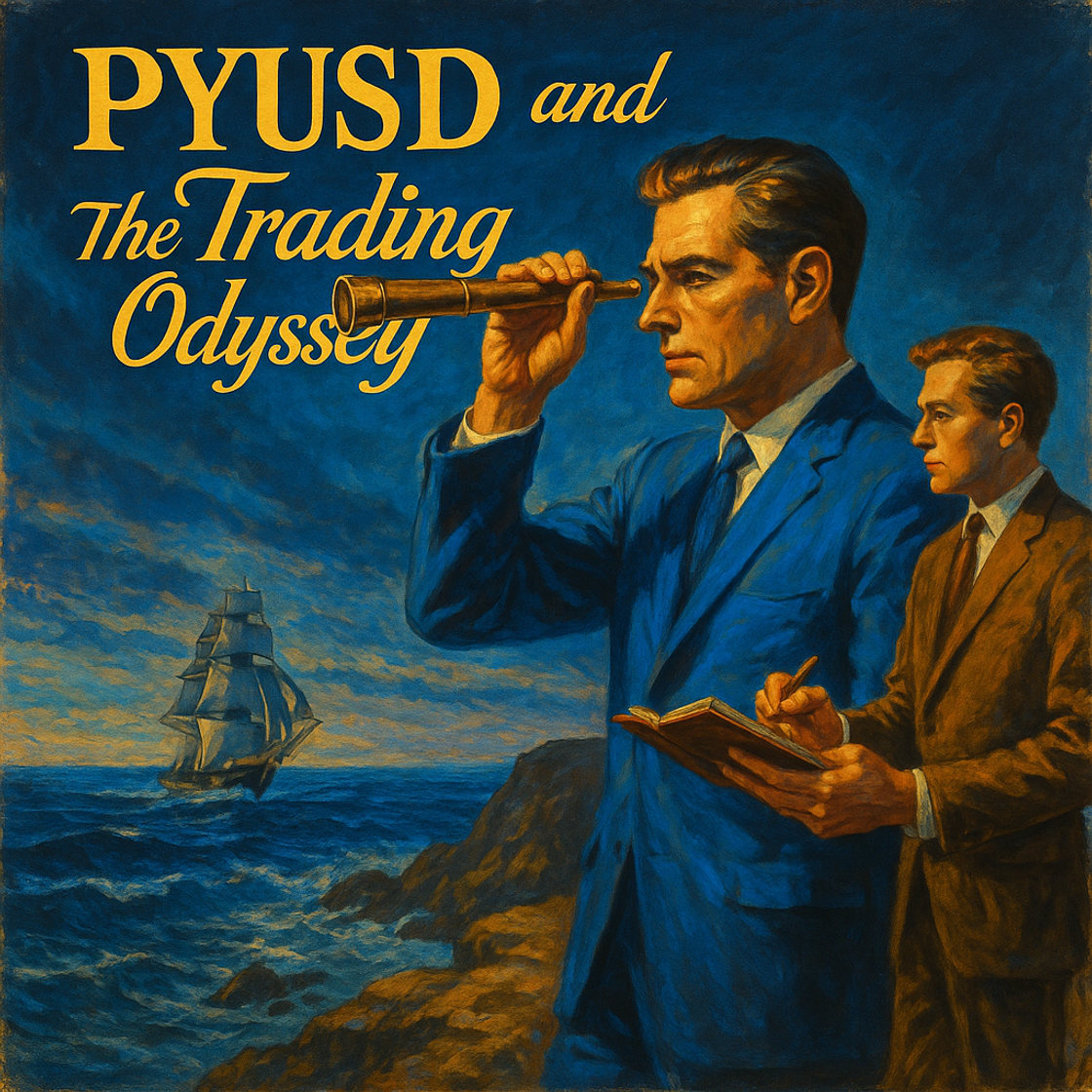 Vintage movie poster for "PYUSD and The Trading Odyssey" showcasing a trading competition on Cube Exchange, capturing adventure and opportunity. Vintage movie poster for "PYUSD and The Trading Odyssey" showcasing a trading competition on Cube Exchange, capturing adventure and opportunity.