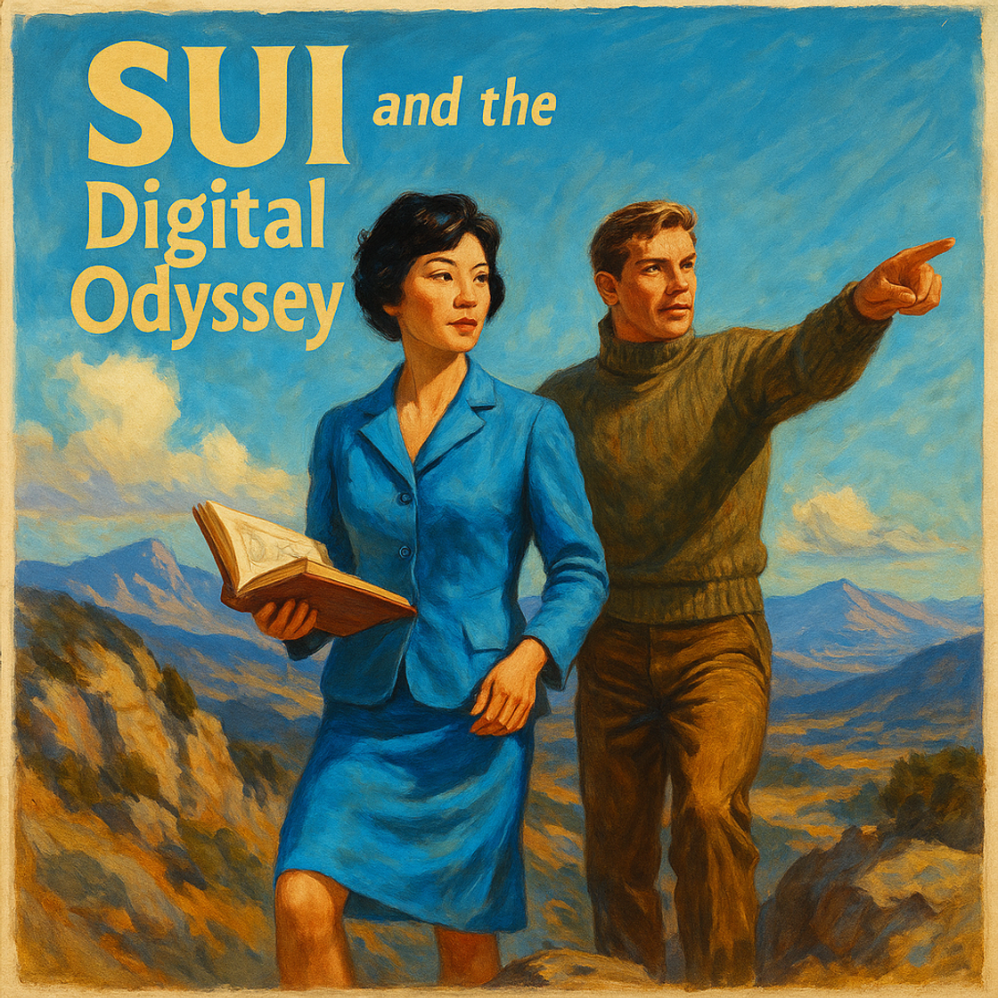 "SUI trading competition on Cube Exchange, vintage movie poster style, showcasing an awe-inspiring digital frontier adventure." "SUI trading competition on Cube Exchange, vintage movie poster style, showcasing an awe-inspiring digital frontier adventure."