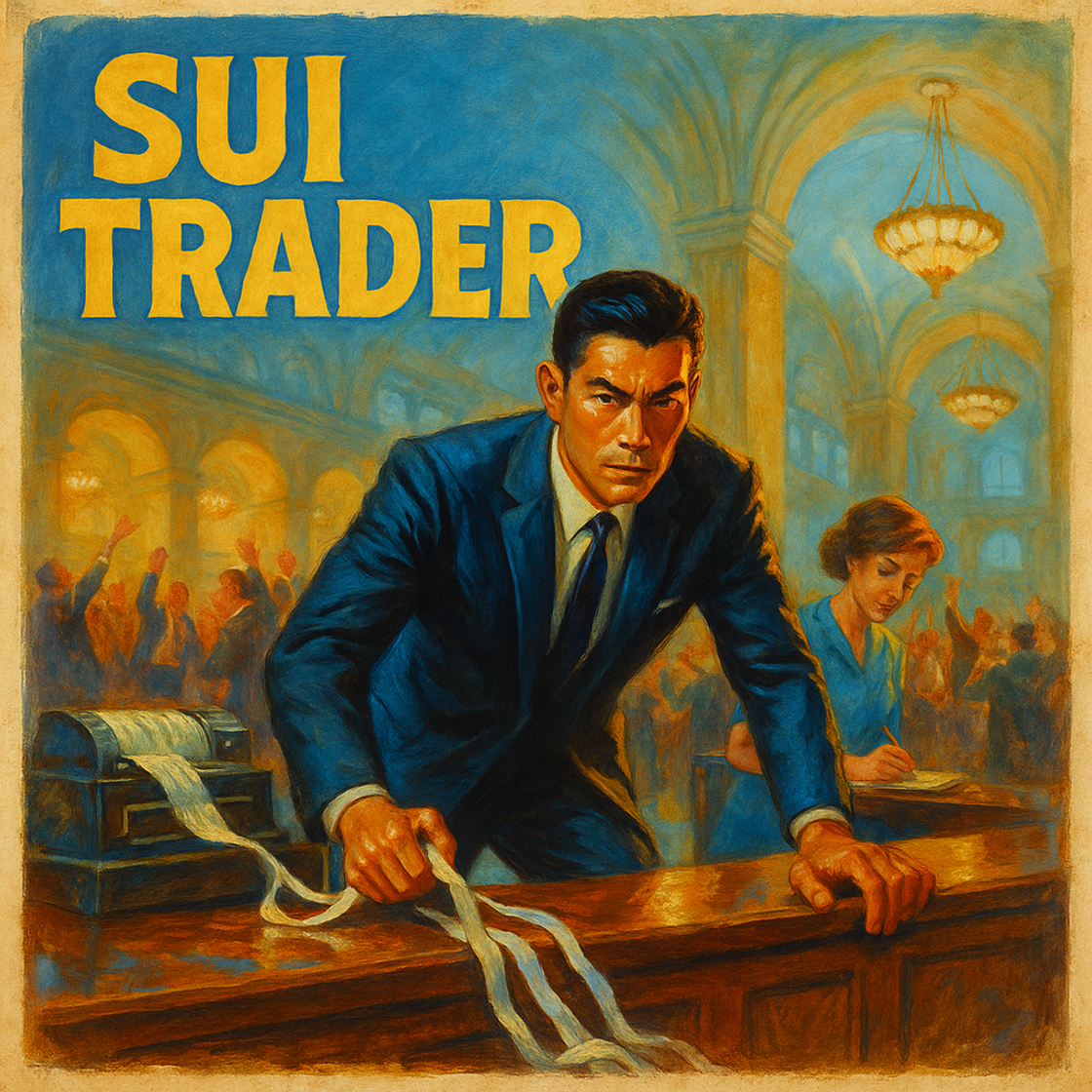 SUI trading competition poster on Cube Exchange, showcasing excitement and innovation in a vintage movie style. SUI trading competition poster on Cube Exchange, showcasing excitement and innovation in a vintage movie style.